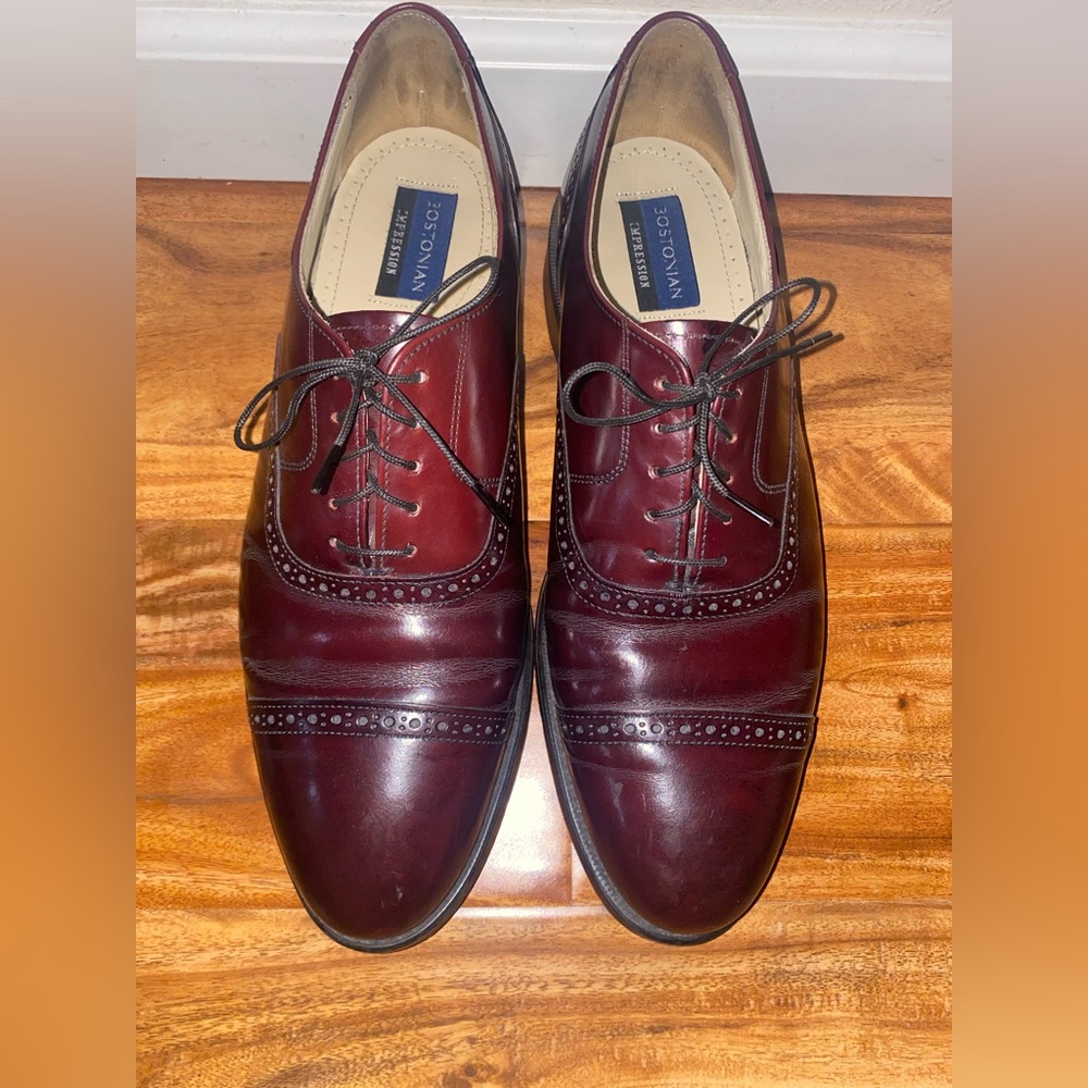 Bostonian Impression Brown Leather Cap Toe Leather Oxford Dress Shoes